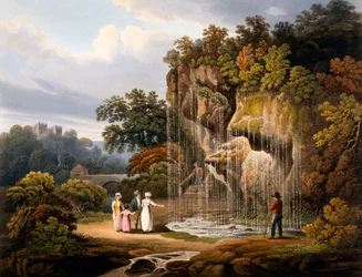 Figures by a waterfall, 1825